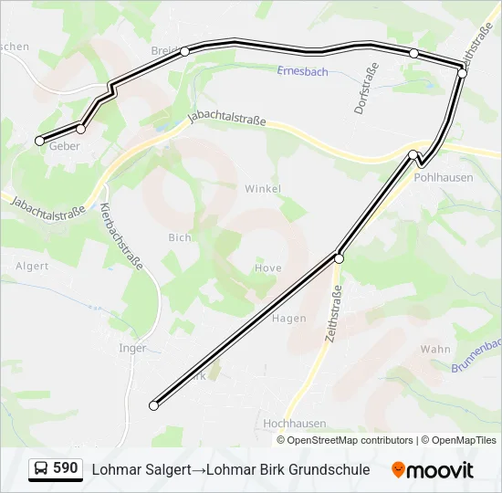 590 Bus Line Map