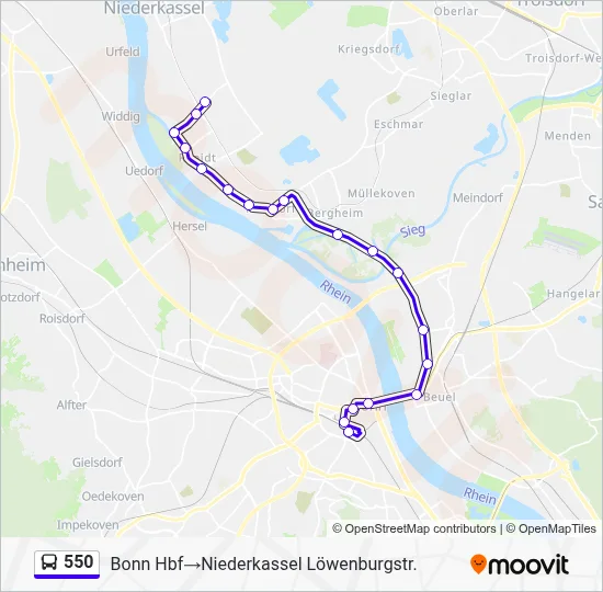 550 Bus Line Map