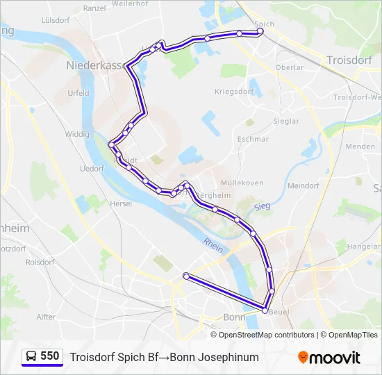 550 Bus Line Map