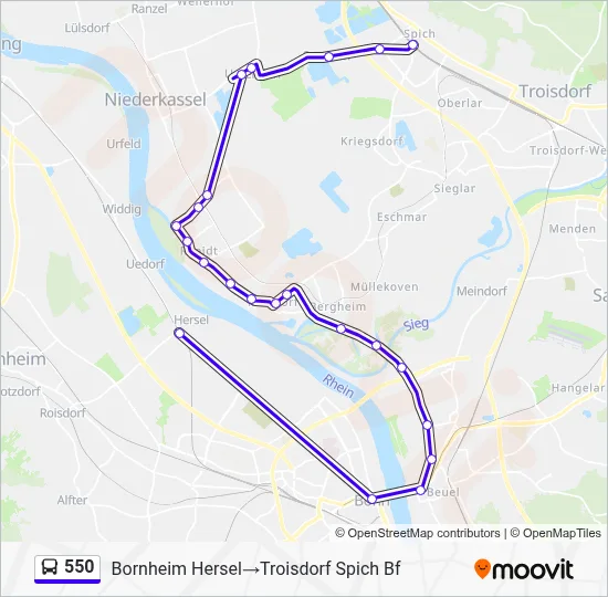 550 Bus Line Map