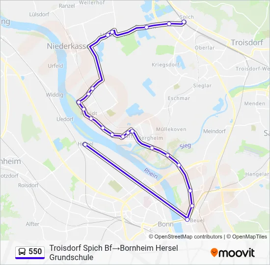 550 Bus Line Map