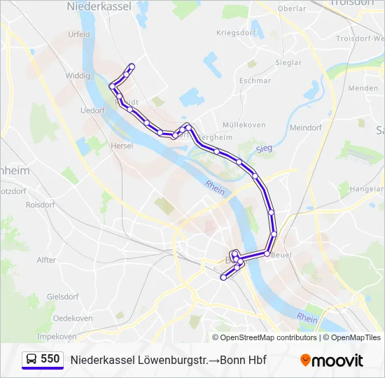 550 Bus Line Map