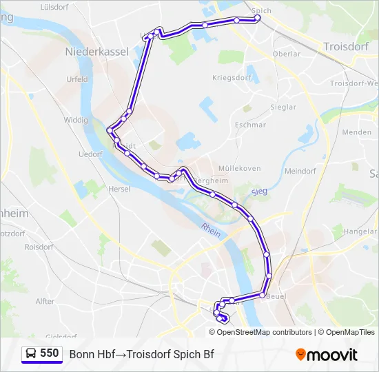 550 Bus Line Map