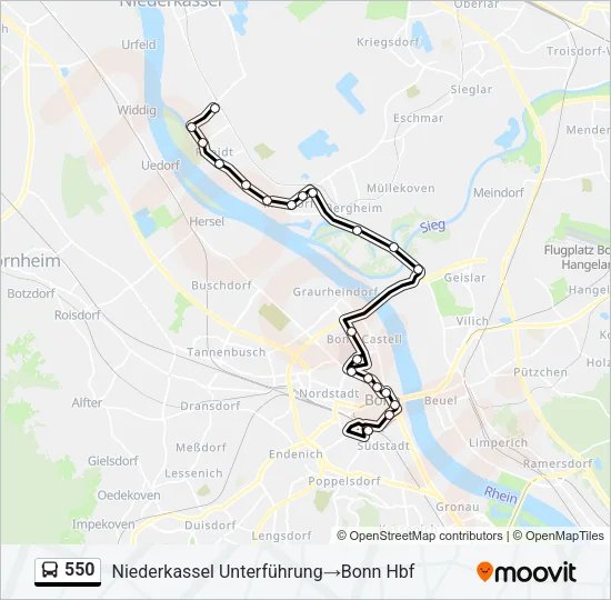 550 Bus Line Map
