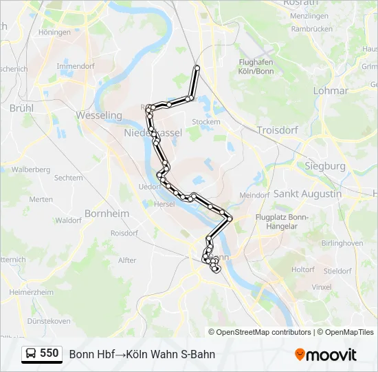 550 Bus Line Map