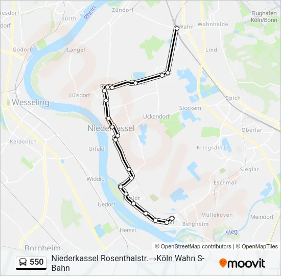 550 Bus Line Map