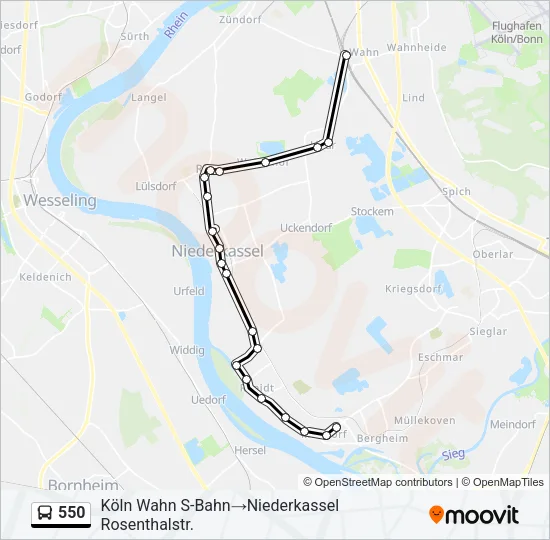 550 Bus Line Map