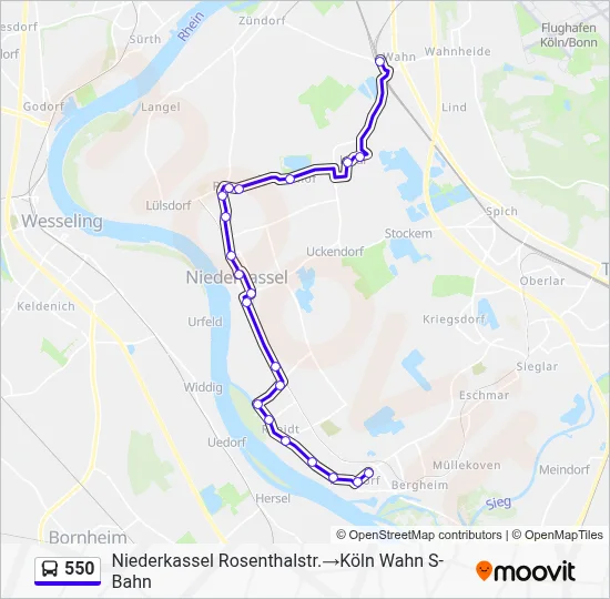 550 Bus Line Map