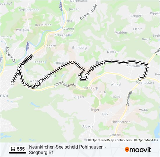 555 bus Line Map