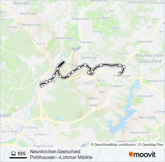 555 bus Line Map