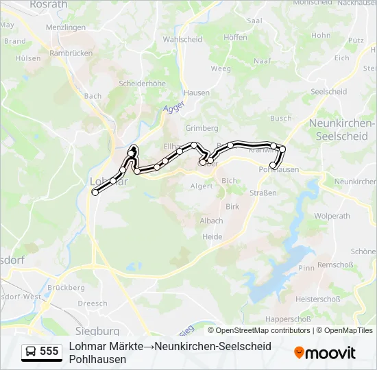 555 Bus Line Map