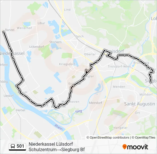 Buslinie 501 Karte