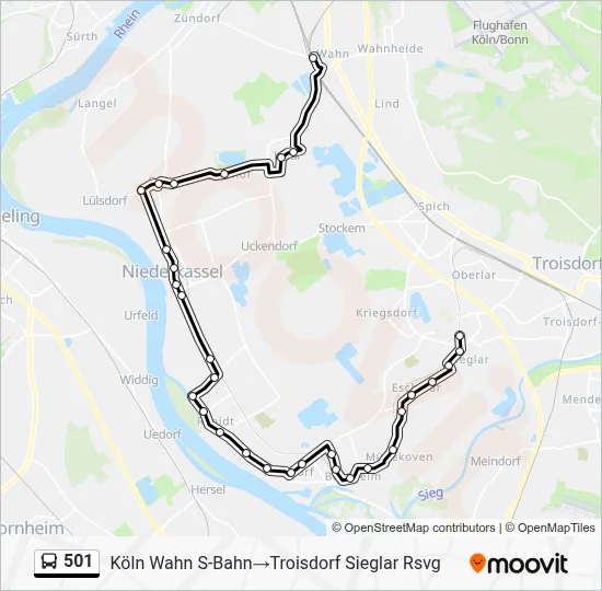 501 Bus Line Map