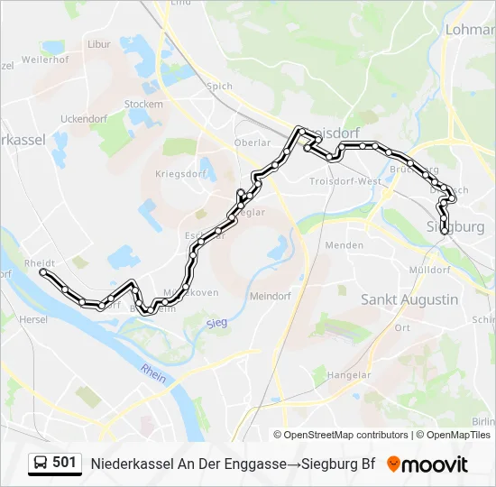 Buslinie 501 Karte