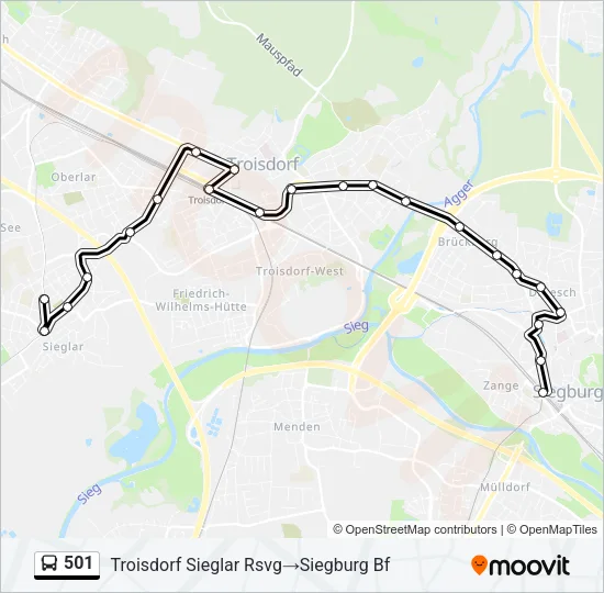 501 Bus Line Map