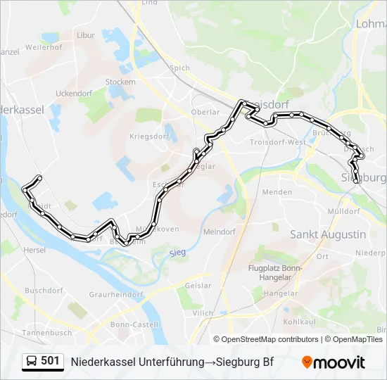 501 Bus Line Map