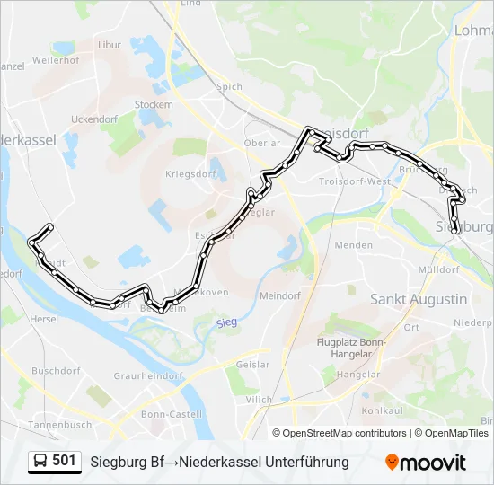 501 Bus Line Map