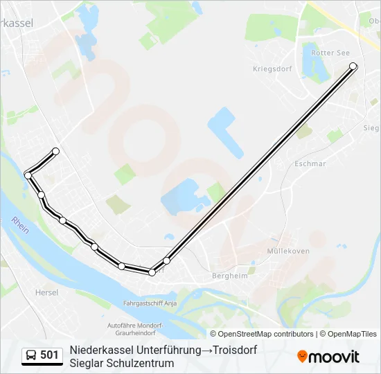 501 Bus Line Map