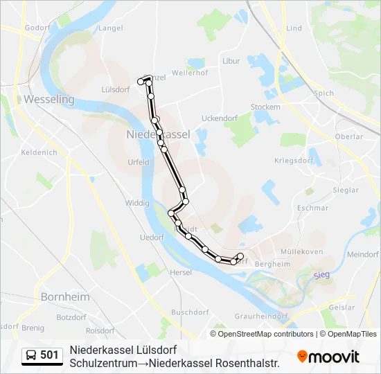 Автобус 501: карта маршрута