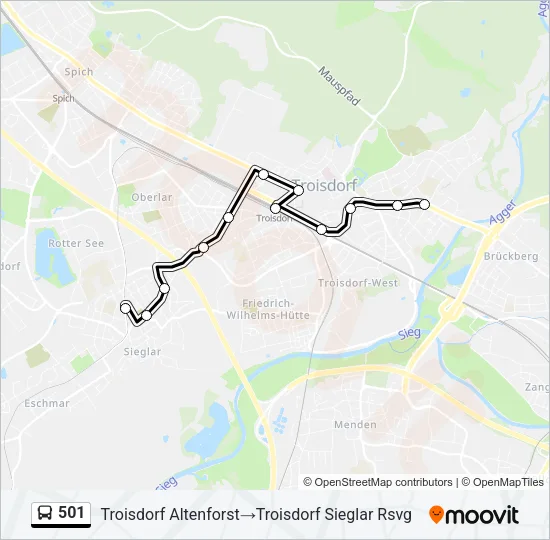 501 Bus Line Map