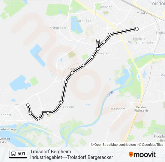 501 Bus Line Map