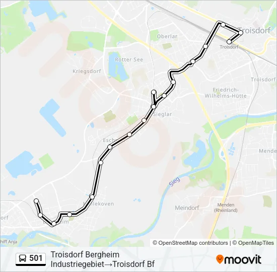 501 Bus Line Map