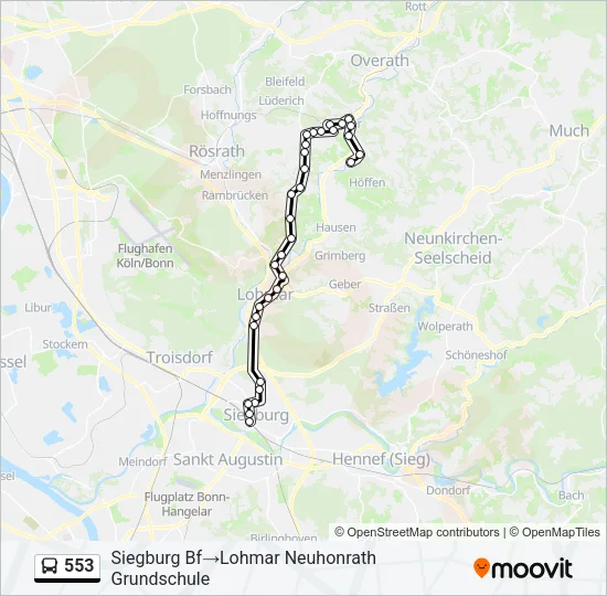 553 Bus Line Map
