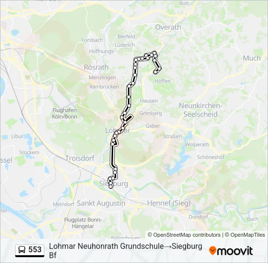 553 Bus Line Map