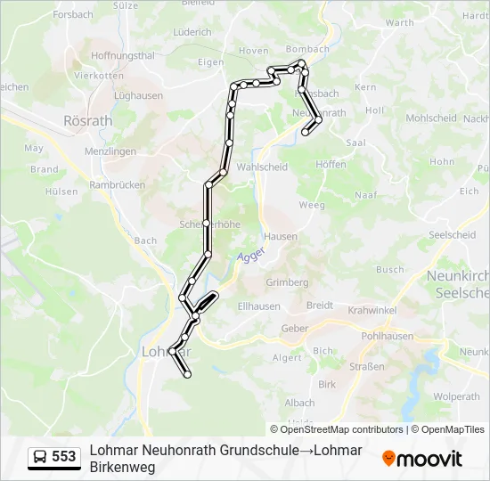 Автобус 553: карта маршрута