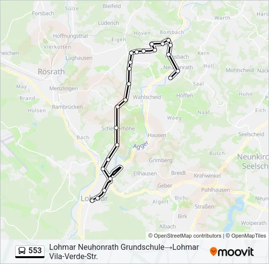 553 Bus Line Map