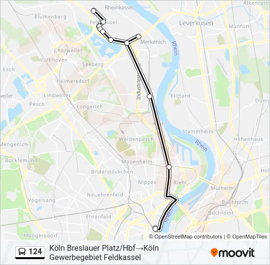 124 Bus Line Map
