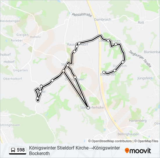 598 bus Line Map