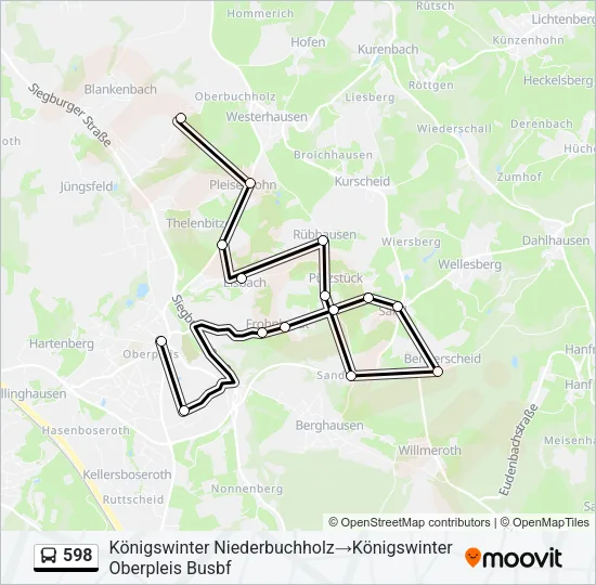 598 Bus Line Map