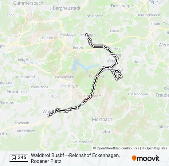 345 Bus Line Map