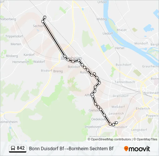 842 Bus Line Map