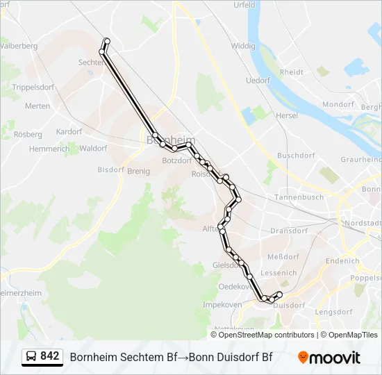 842 Bus Line Map