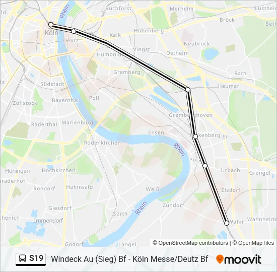 S19 Bus Line Map