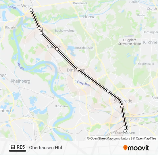 Автобус RE5: карта маршрута