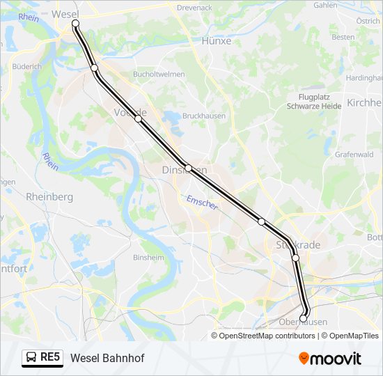 Автобус RE5: карта маршрута