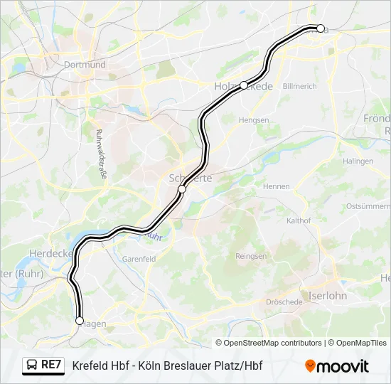 Buslinie RE7 Karte