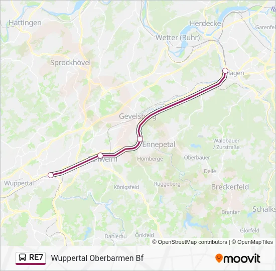 RE7 Bus Line Map