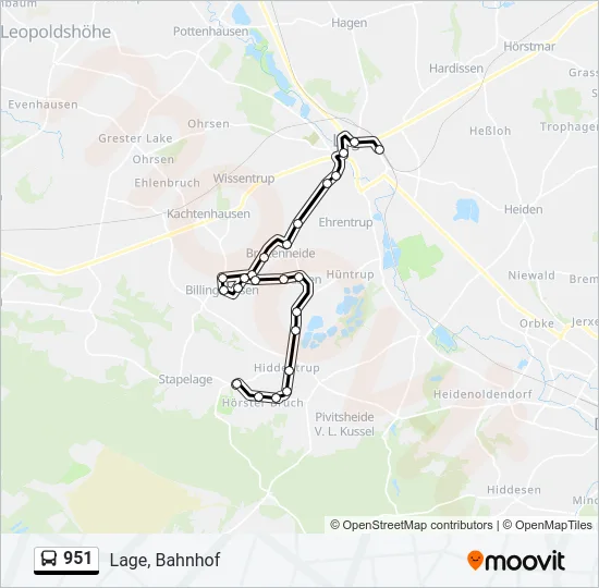 951 Bus Line Map