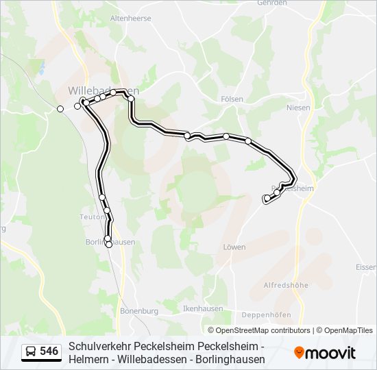 546 bus Line Map