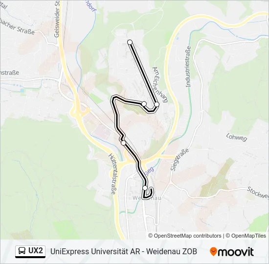 UX2 Bus Line Map