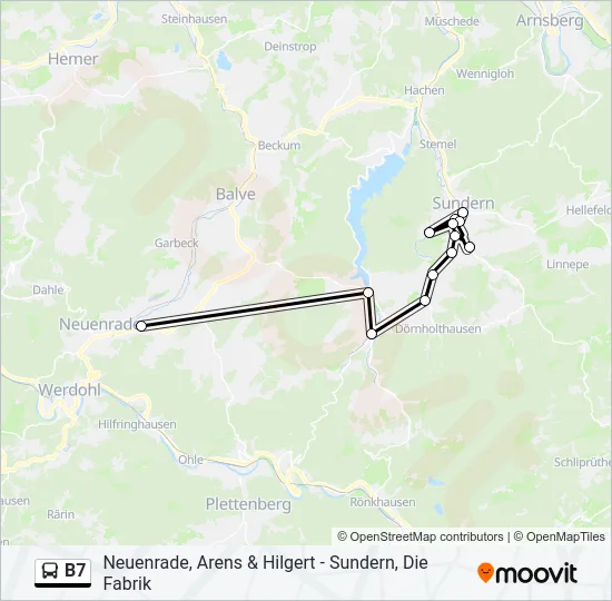 B7 Bus Line Map