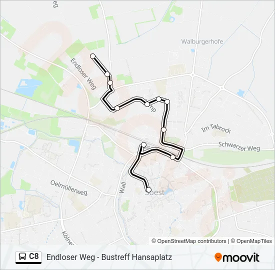 C8 Bus Line Map