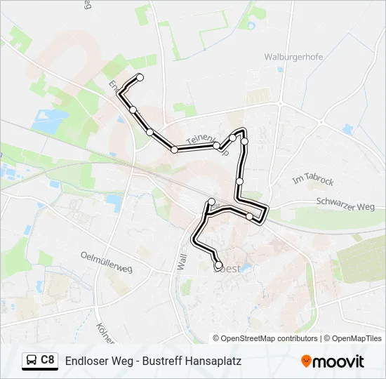 C8 Bus Line Map