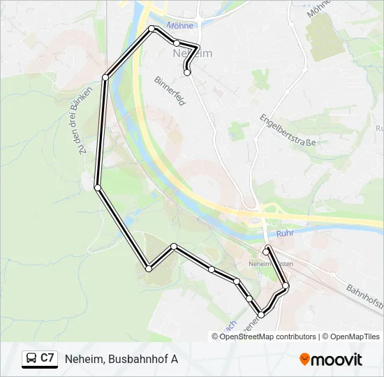 C7 Bus Line Map