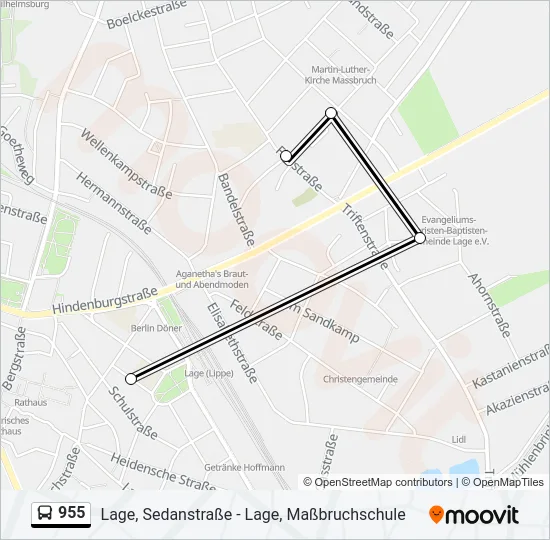 955 Bus Line Map