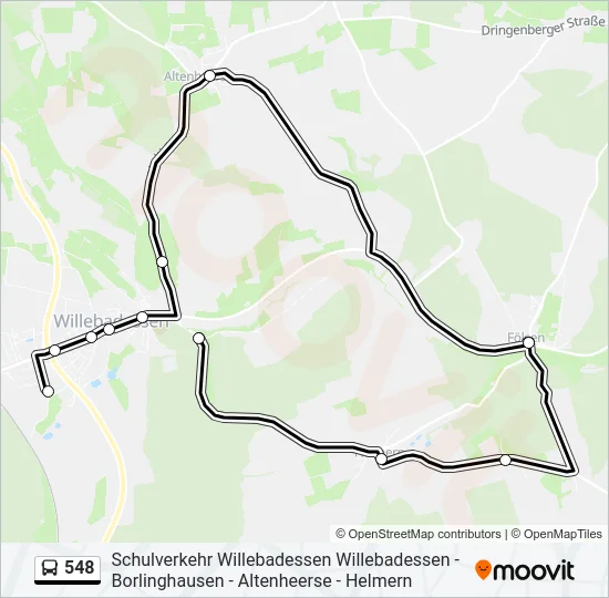 548 Bus Line Map
